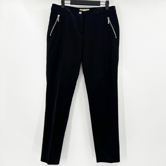 MICHAEL Michael Kors Pants - MICHAEL MICHAEL KORS Black Zip Pocket Flat Front Ankle Pants Women Size 8